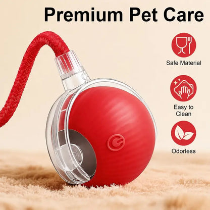 Interactive USB-Rechargeable Smart Rolling Cat Toy Ball - Light-Up, Adjustable Quiet Mode, Bite-Resistant, Shatterproof, Non-Toxic, Replaceable Wavy-Texture Shell, 8-Color Indoor Hunting Toy with Bird Sound and Automatic Movement