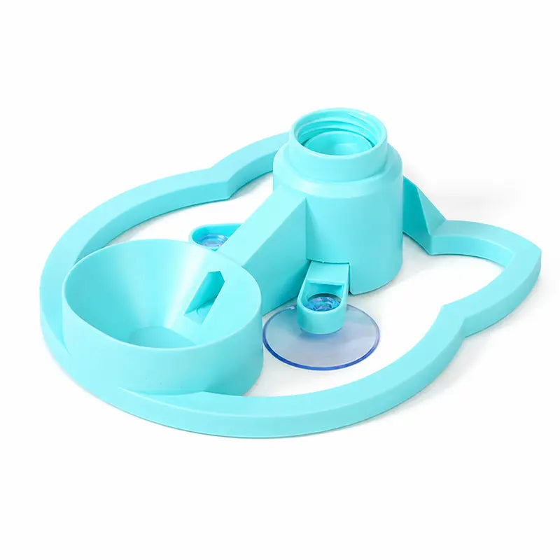 Automatic Gravity-Fed Pet Water Fountain - Compact Design, 30mm Bottle Compatibility, Continuous Fresh Water Flow, Blue for Small to Medium Dogs and Cats