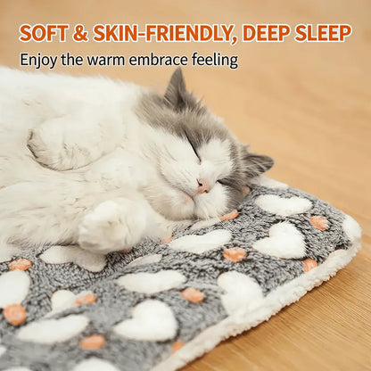 Flannel Pet Sleeping Bed - Thick Plush with Soft Padding, Stain-Resistant and Machine Washable, Available in Two Sizes (69x52 cm, 89x68 cm) for Dogs and Cats