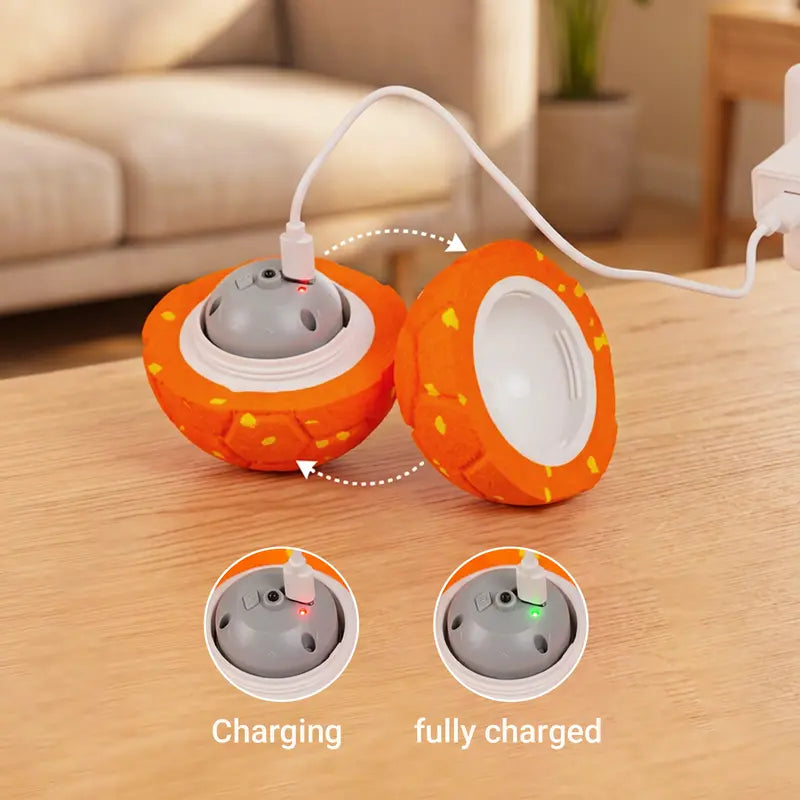 Sovelivee Interactive Plaid Dog Ball - Motion-Activated, USB-Rechargeable Smart Chew Toy with Silent Mode, Durable Design for Indoor Exercise and Boredom Relief