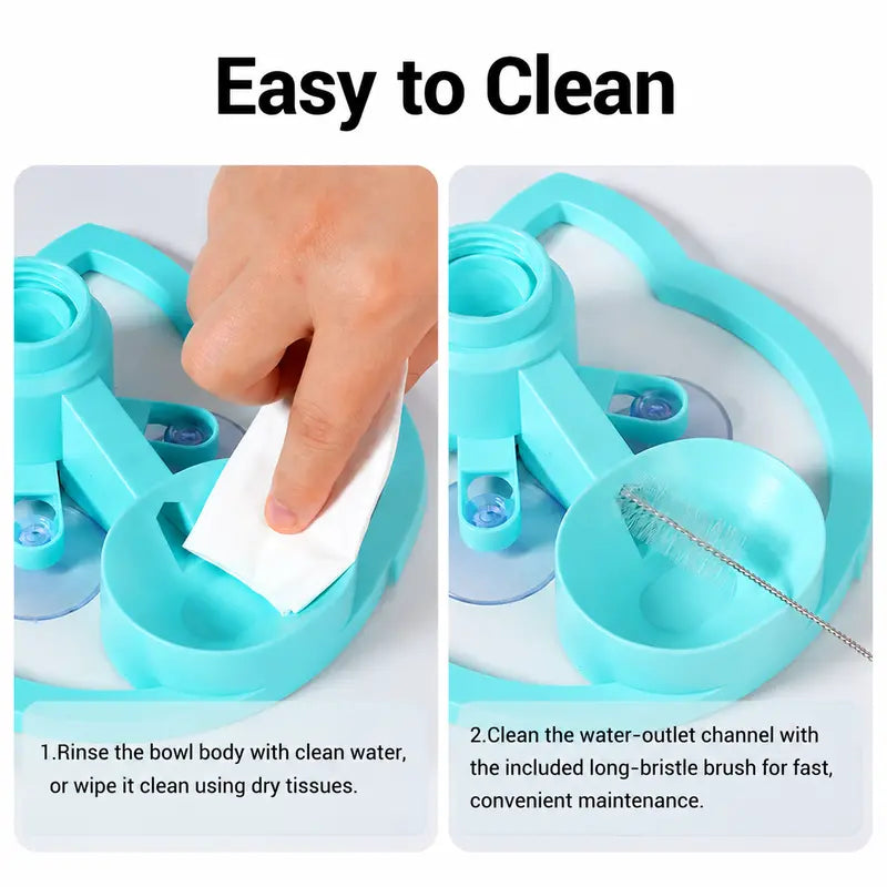 Automatic Gravity-Fed Pet Water Fountain - Compact Design, 30mm Bottle Compatibility, Continuous Fresh Water Flow, Blue for Small to Medium Dogs and Cats