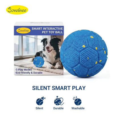 Sovelivee Interactive Plaid Dog Ball - Motion-Activated, USB-Rechargeable Smart Chew Toy with Silent Mode, Durable Design for Indoor Exercise and Boredom Relief