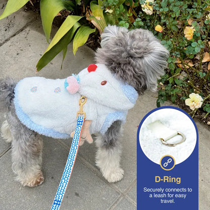 Snowman Christmas Pet Costume - Cozy Plush Hooded Outfit with D-Ring Leash Hole for Small to Medium Dogs and Cats, Winter Holiday Apparel