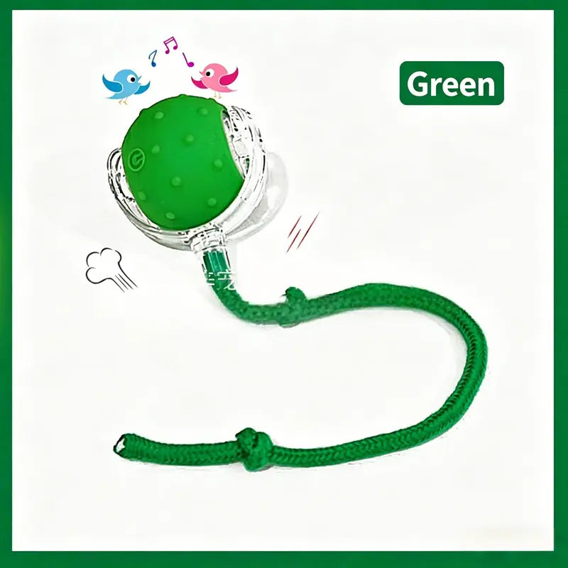 Interactive USB-Rechargeable Smart Rolling Cat Toy Ball - Light-Up, Adjustable Quiet Mode, Bite-Resistant, Shatterproof, Non-Toxic, Replaceable Wavy-Texture Shell, 8-Color Indoor Hunting Toy with Bird Sound and Automatic Movement