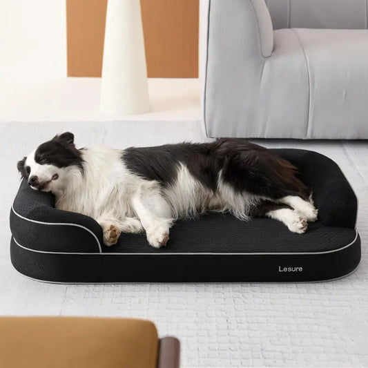 Vet-Recommended Lesure Realortho Orthopedic Dog Bed for Large and Senior Dogs, 3-Layer Premium Memory Foam for Joint Support, Waterproof Washable Cover, Ideal for Deep Sleep Comfort
